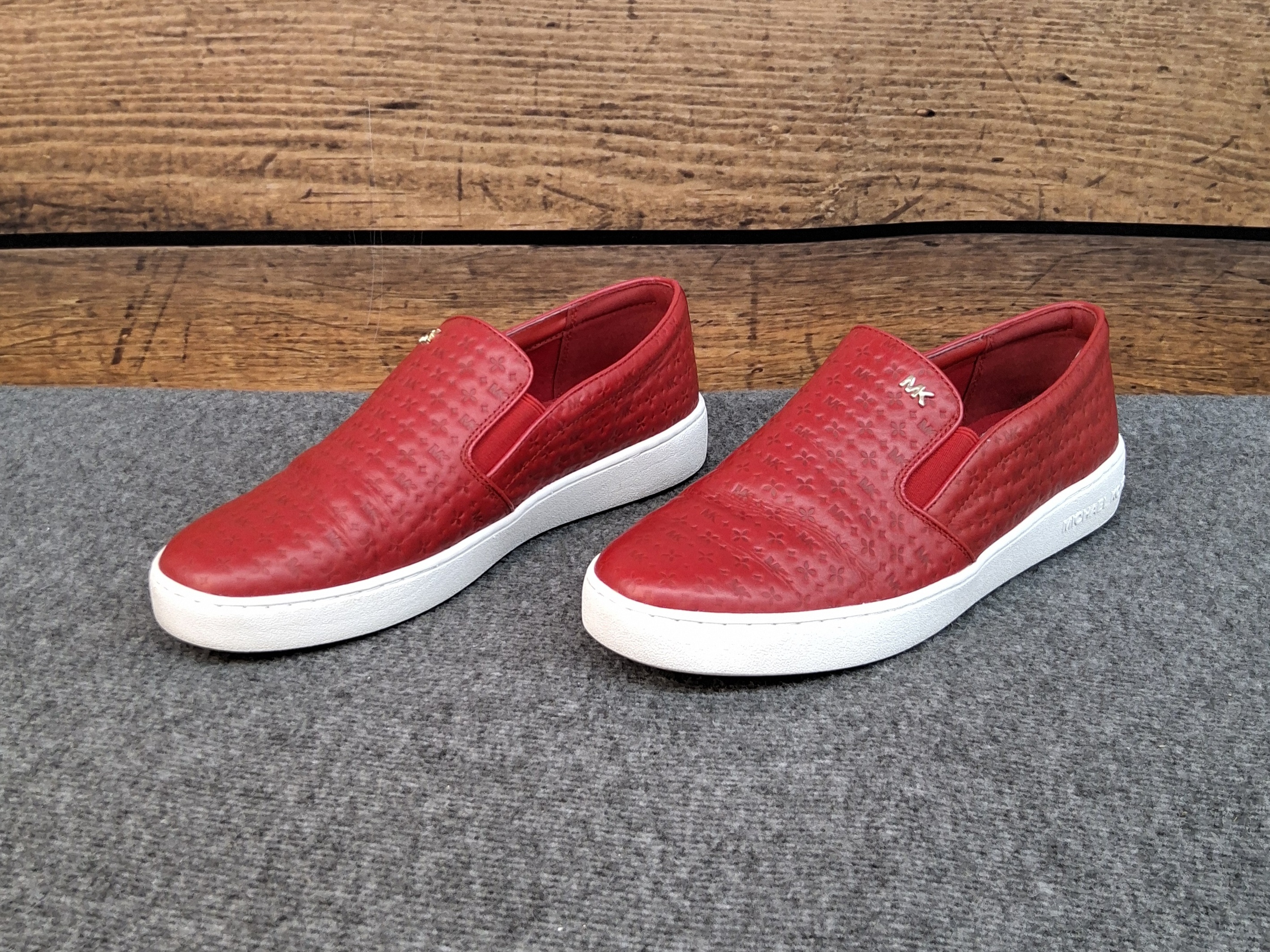 Michael Kors Red Leather Slip-On Sneakers – Women’s 8.5M