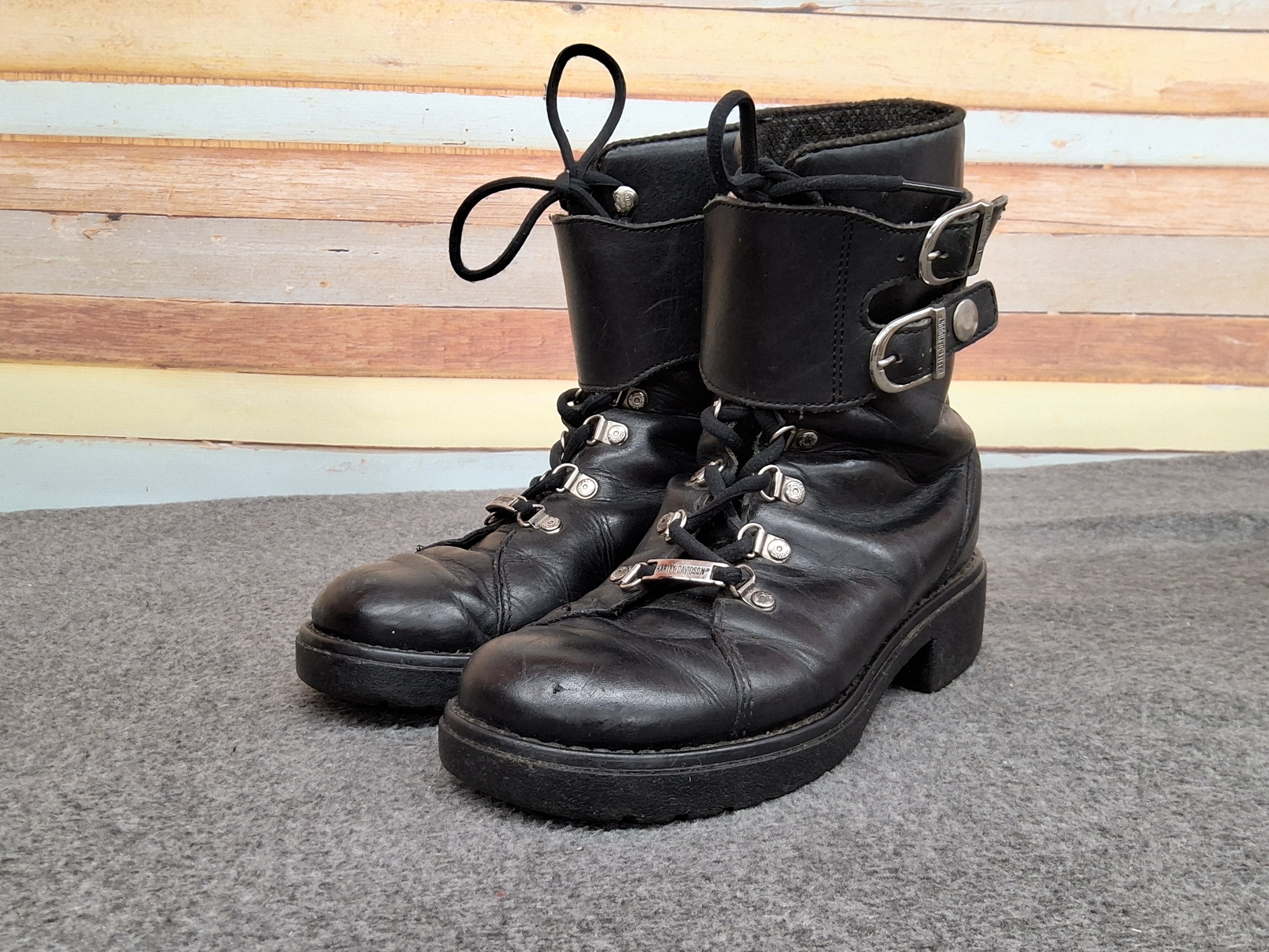 Harley-Davidson Black Leather Motorcycle Boots 8.5